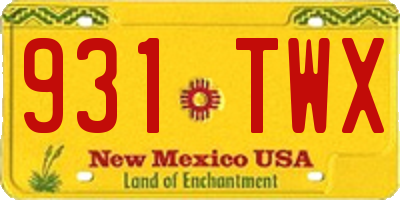 NM license plate 931TWX