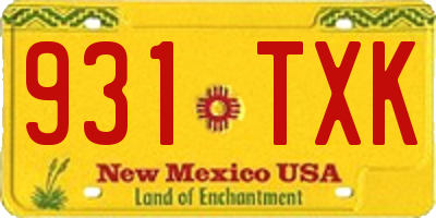 NM license plate 931TXK