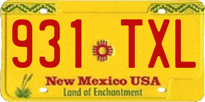 NM license plate 931TXL