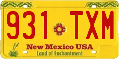 NM license plate 931TXM
