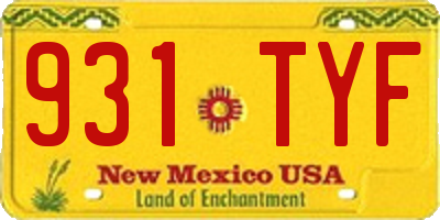 NM license plate 931TYF