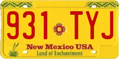 NM license plate 931TYJ