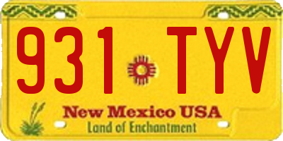 NM license plate 931TYV
