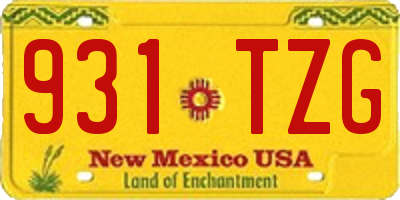 NM license plate 931TZG