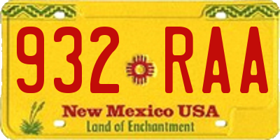 NM license plate 932RAA