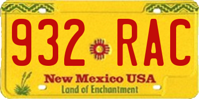 NM license plate 932RAC