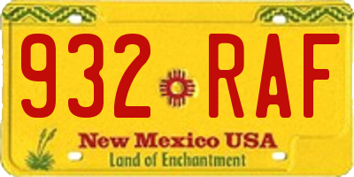 NM license plate 932RAF