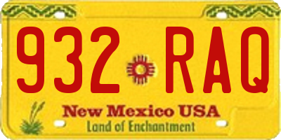 NM license plate 932RAQ