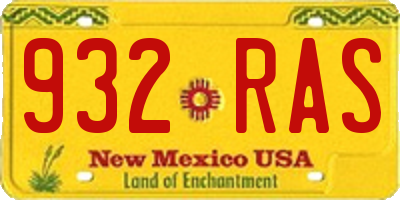 NM license plate 932RAS