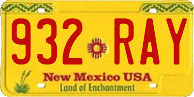 NM license plate 932RAY