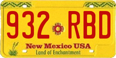 NM license plate 932RBD