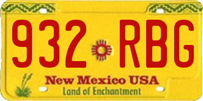 NM license plate 932RBG