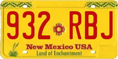 NM license plate 932RBJ