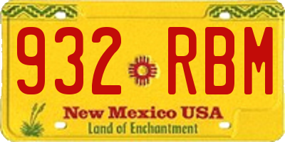 NM license plate 932RBM