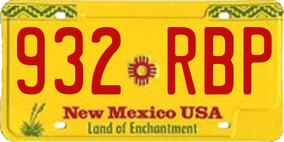 NM license plate 932RBP