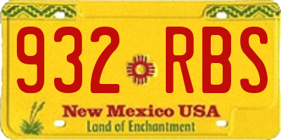 NM license plate 932RBS