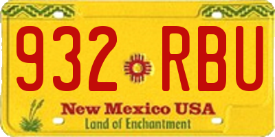 NM license plate 932RBU
