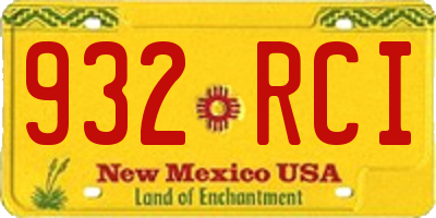 NM license plate 932RCI