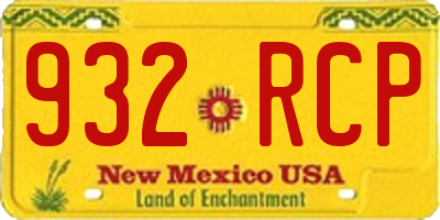 NM license plate 932RCP