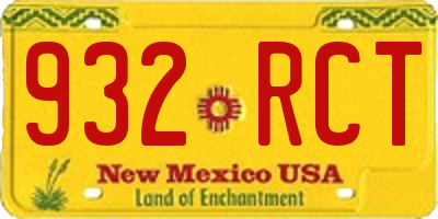 NM license plate 932RCT