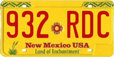 NM license plate 932RDC