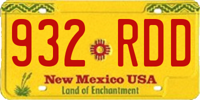 NM license plate 932RDD