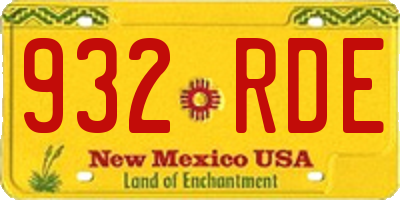 NM license plate 932RDE