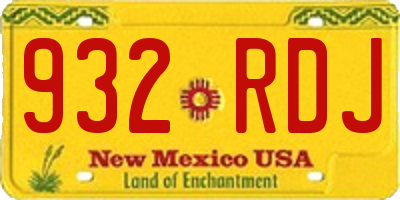 NM license plate 932RDJ