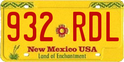 NM license plate 932RDL
