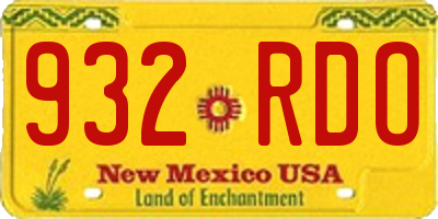 NM license plate 932RDO