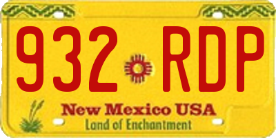 NM license plate 932RDP