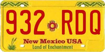 NM license plate 932RDQ