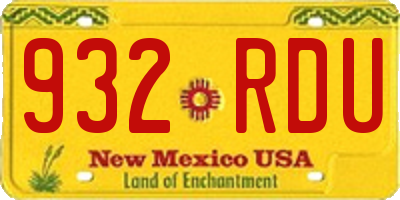 NM license plate 932RDU