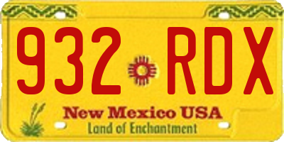 NM license plate 932RDX