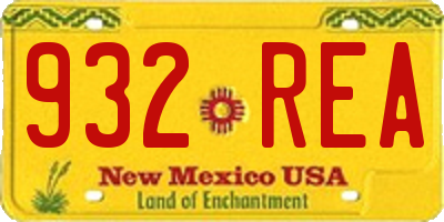 NM license plate 932REA