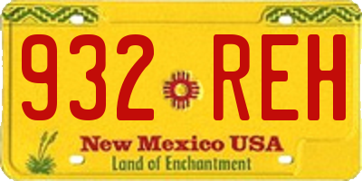 NM license plate 932REH