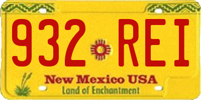 NM license plate 932REI