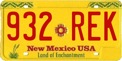 NM license plate 932REK