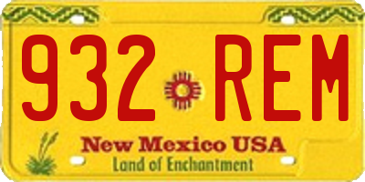 NM license plate 932REM