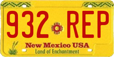 NM license plate 932REP