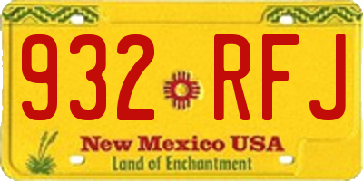 NM license plate 932RFJ