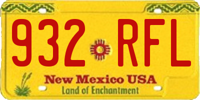 NM license plate 932RFL