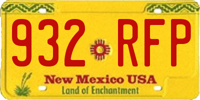 NM license plate 932RFP