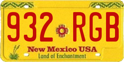 NM license plate 932RGB