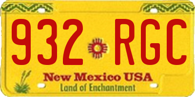 NM license plate 932RGC