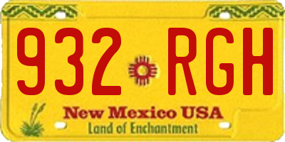 NM license plate 932RGH