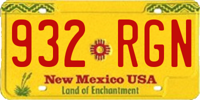 NM license plate 932RGN