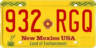 NM license plate 932RGQ