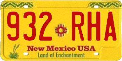 NM license plate 932RHA