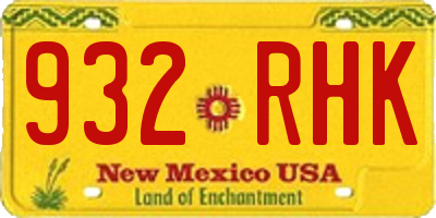NM license plate 932RHK